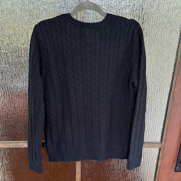 Polo Ralph Lauren Black Cable Knit Crewneck Sweater size XL - Picture 5 of 5